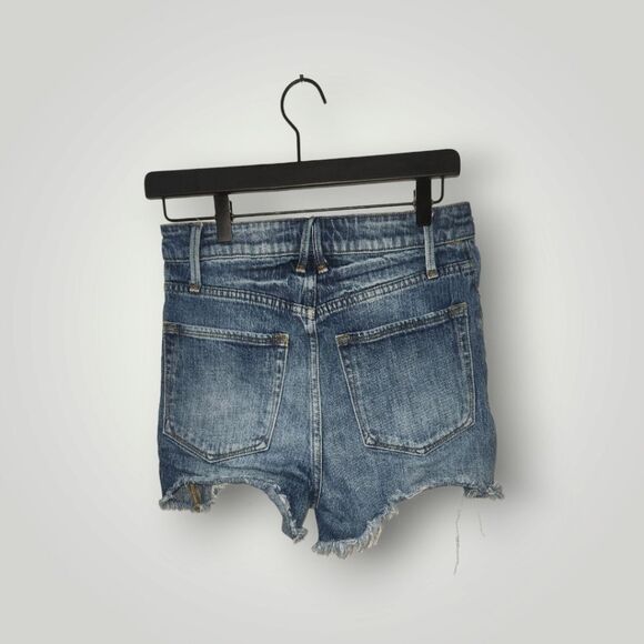 Good American Women's Momb Shell Denim Cut Off Distressed Blue Jean Shorts 2 26 - Picture 9 of 12